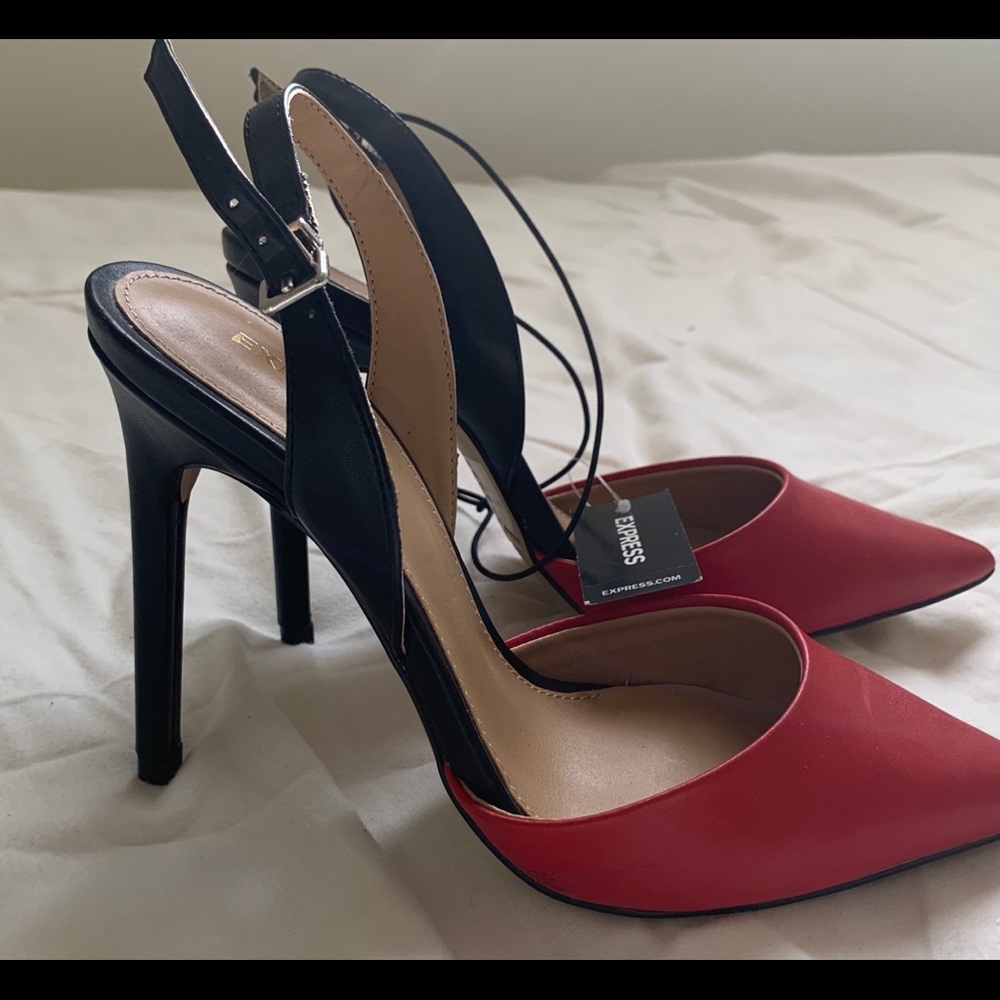 Black and red high heels from express. New